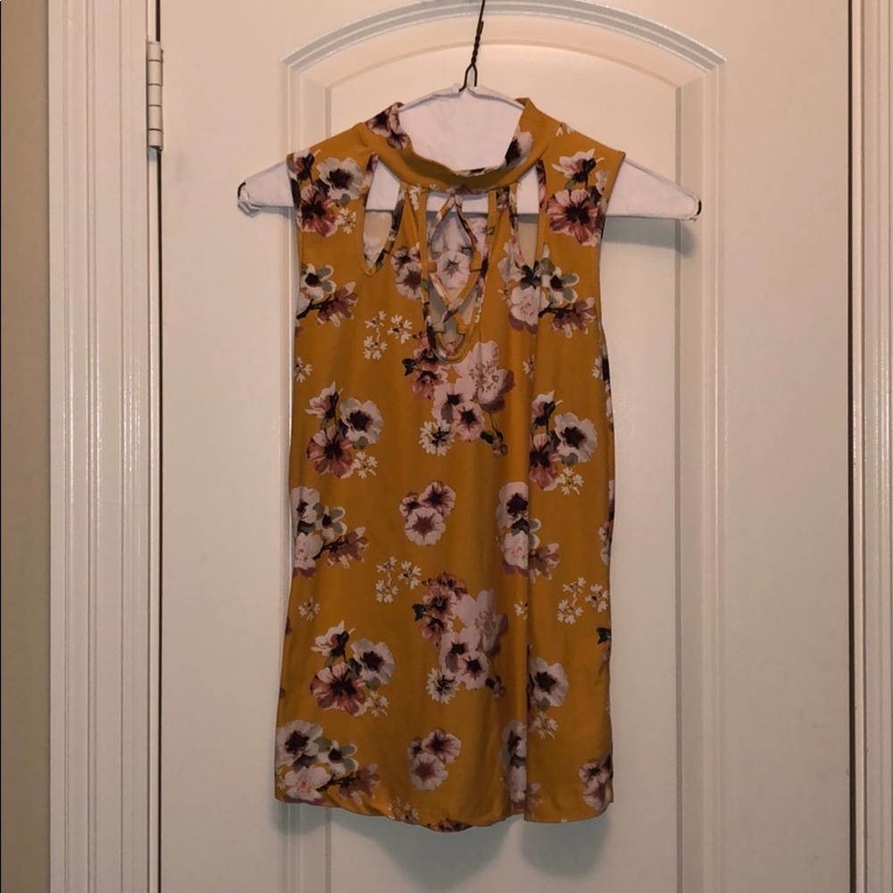 Yellow Floral Tank Top